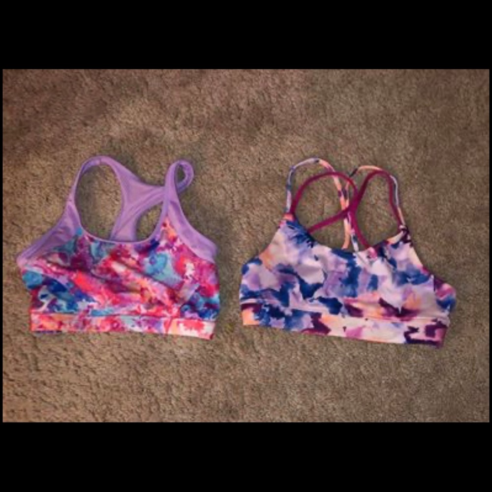 Girls size medium sports bras